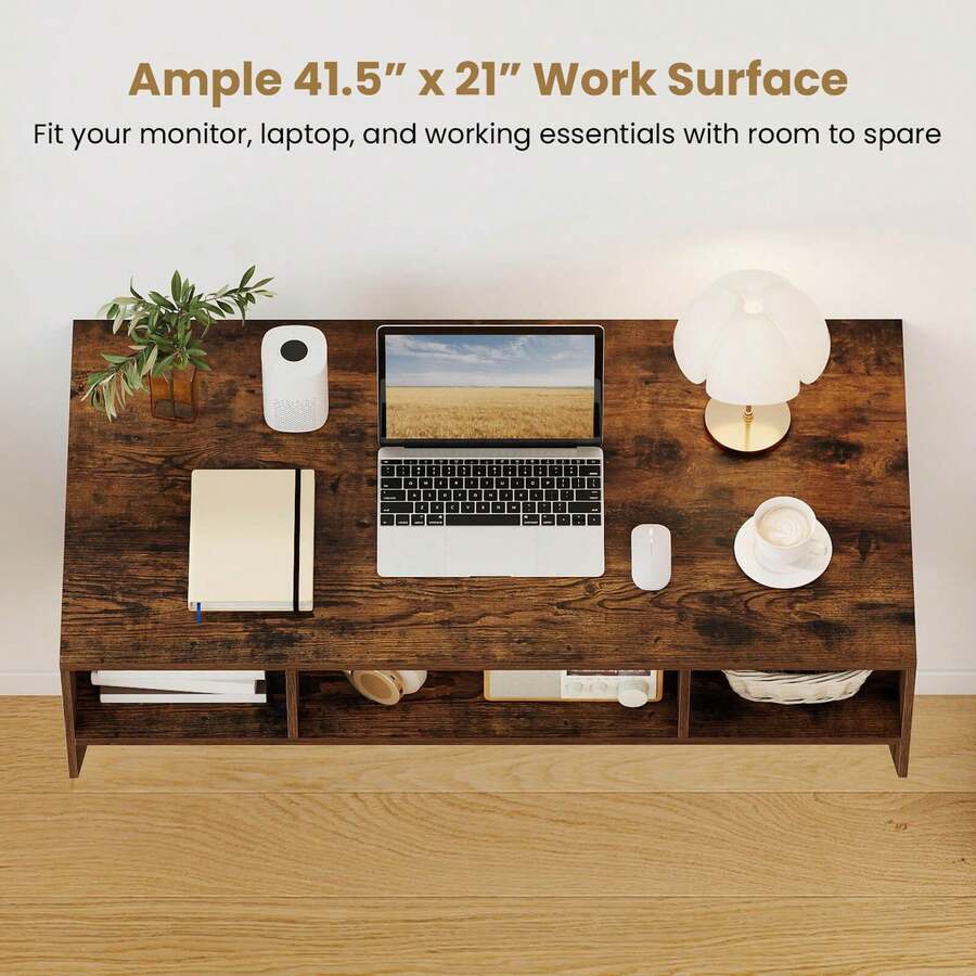 Wall-Mounted Computer Desk Home Office Floating Study Table With Spacious Tabletop