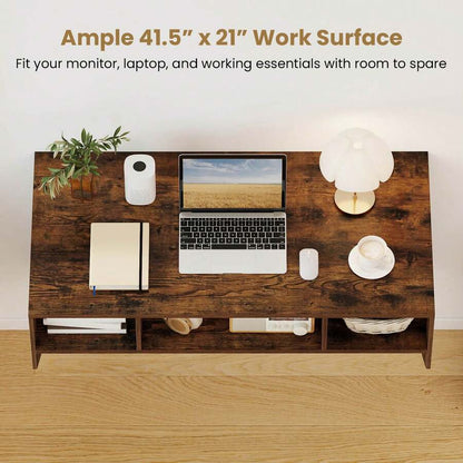 Wall-Mounted Computer Desk Home Office Floating Study Table With Spacious Tabletop