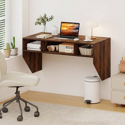 Wall-Mounted Computer Desk Home Office Floating Study Table With Spacious Tabletop