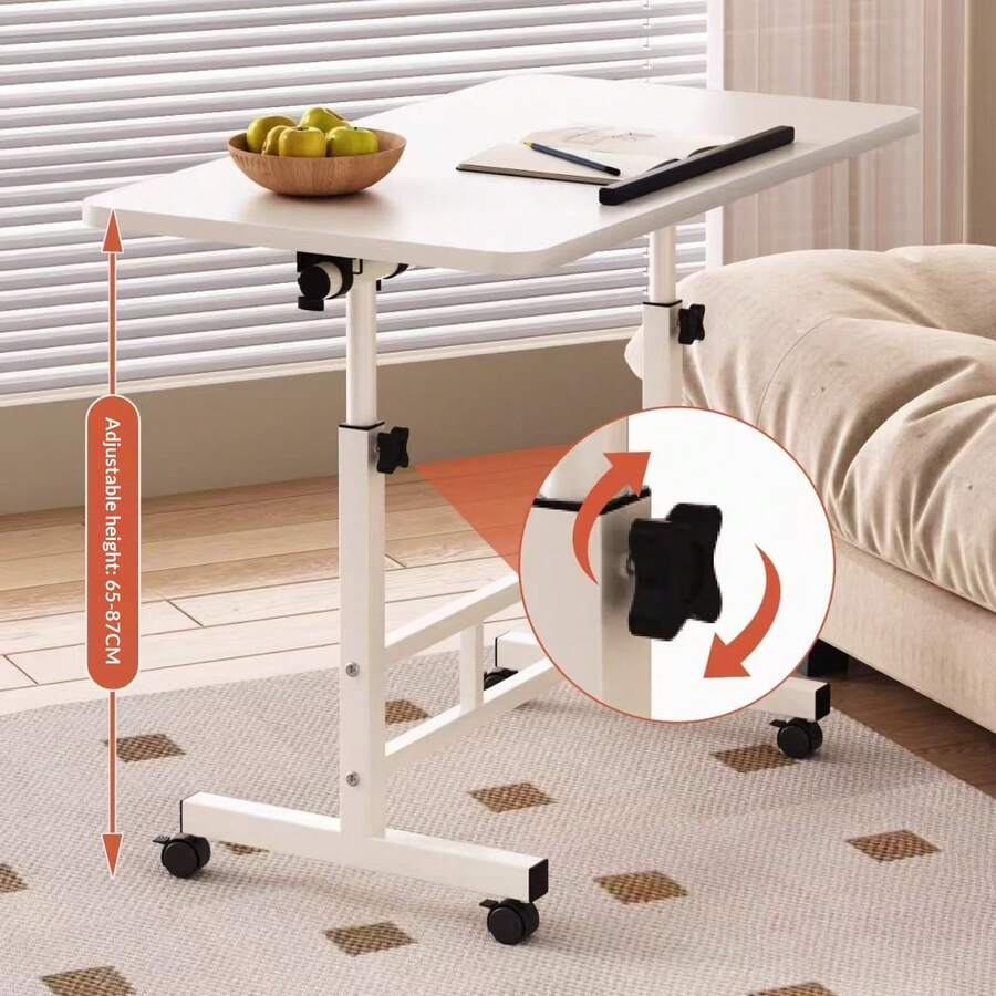 Three Home Desktop Computer Desks In Various Colors. Foldable, Rotatable, And Movable Design, Suitable For Bedside Use And In-Bed Settings. Ideal For Lazy People To Work Or Study. Minimalist Style, Space-Saving, Sturdy Support For Computers And Books