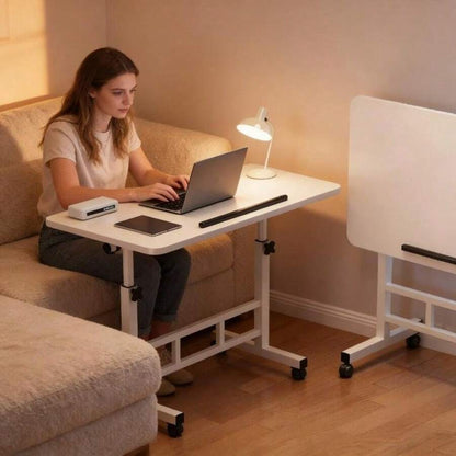 Three Home Desktop Computer Desks In Various Colors. Foldable, Rotatable, And Movable Design, Suitable For Bedside Use And In-Bed Settings. Ideal For Lazy People To Work Or Study. Minimalist Style, Space-Saving, Sturdy Support For Computers And Books