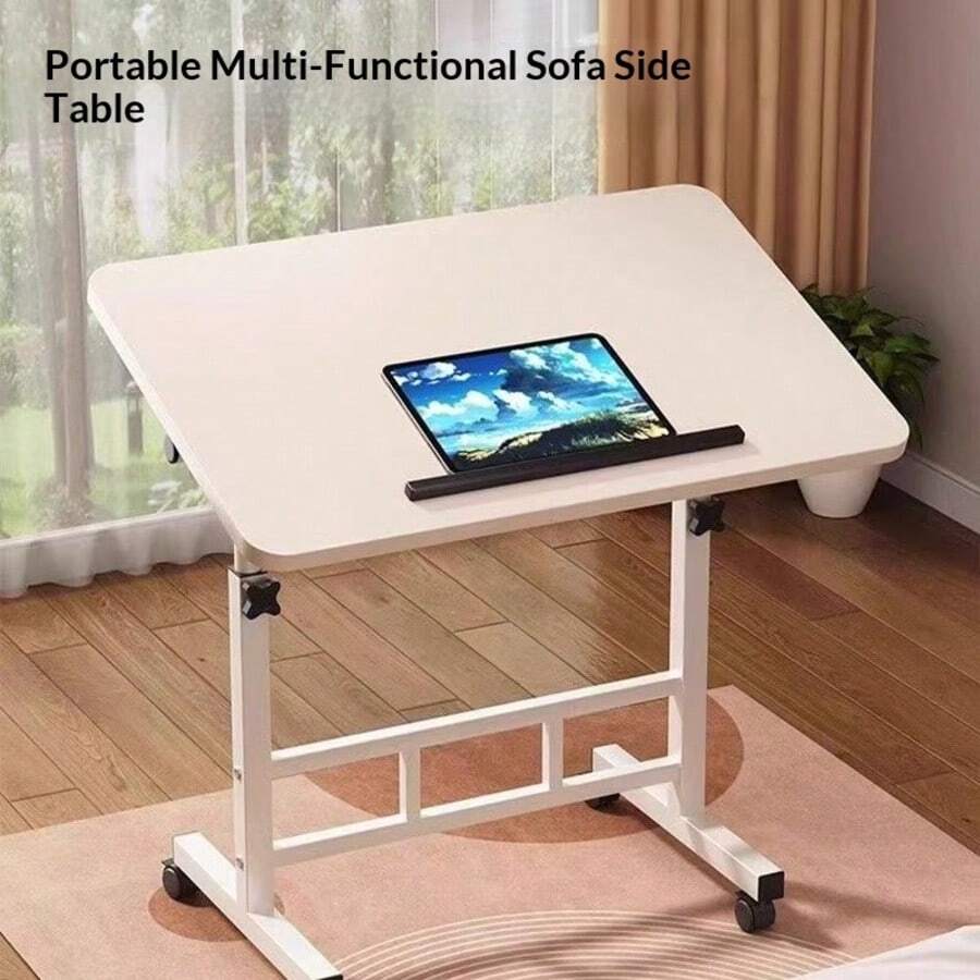 Three Home Desktop Computer Desks In Various Colors. Foldable, Rotatable, And Movable Design, Suitable For Bedside Use And In-Bed Settings. Ideal For Lazy People To Work Or Study. Minimalist Style, Space-Saving, Sturdy Support For Computers And Books