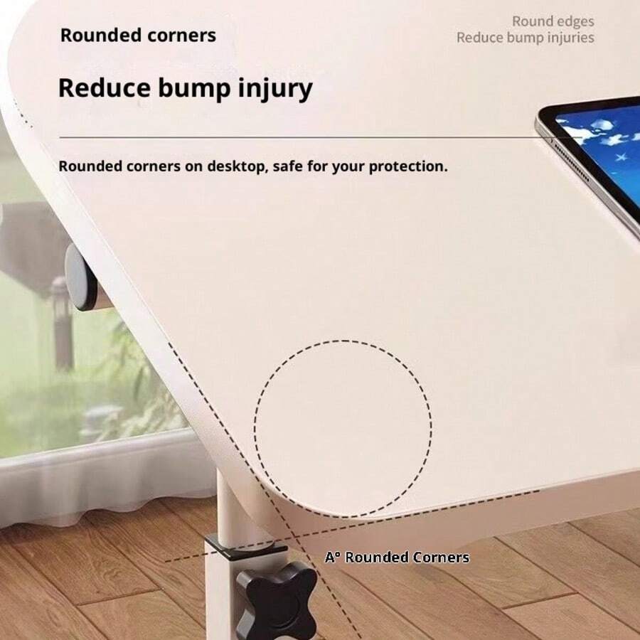 Three Home Desktop Computer Desks In Various Colors. Foldable, Rotatable, And Movable Design, Suitable For Bedside Use And In-Bed Settings. Ideal For Lazy People To Work Or Study. Minimalist Style, Space-Saving, Sturdy Support For Computers And Books