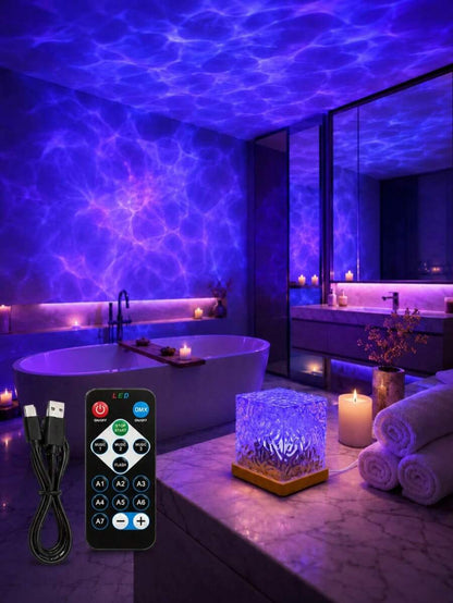 USB Crystal Ripple RGB Night Light with Remote
