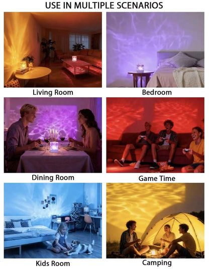 USB Crystal Ripple RGB Night Light with Remote