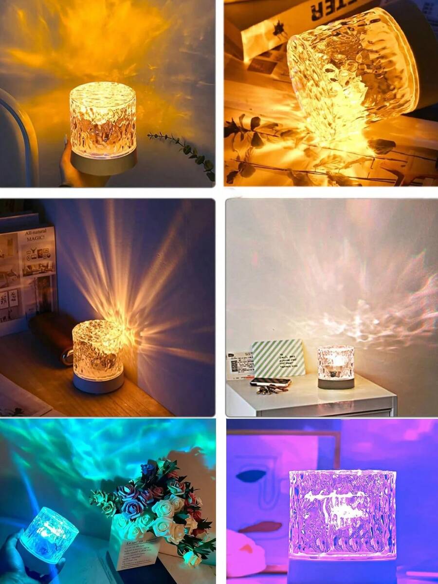 USB Crystal Ripple RGB Night Light with Remote