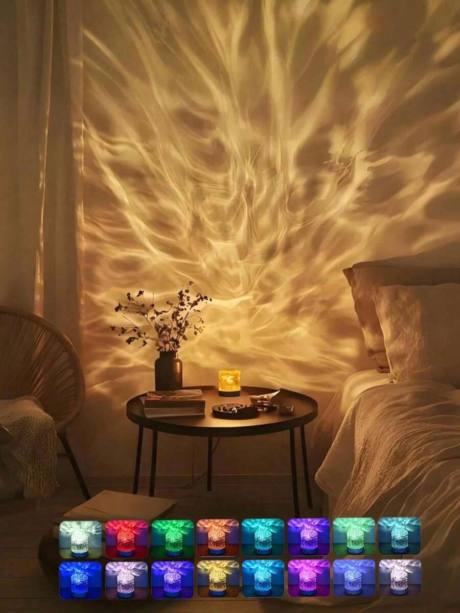 USB Crystal Ripple RGB Night Light with Remote