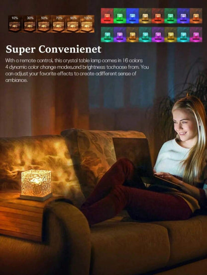 USB Crystal Ripple RGB Night Light with Remote