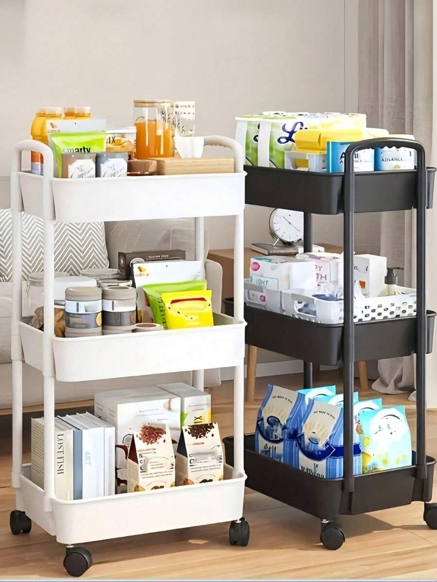 2-Tier, 3-Tier or 4-Tier Rolling Storage Cart