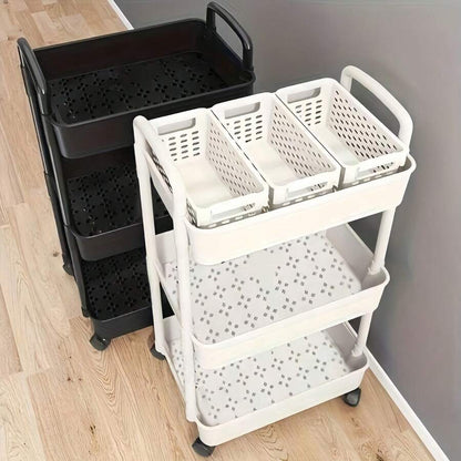 2-Tier, 3-Tier or 4-Tier Rolling Storage Cart