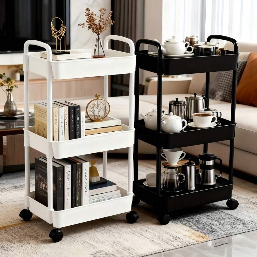 2-Tier, 3-Tier or 4-Tier Rolling Storage Cart