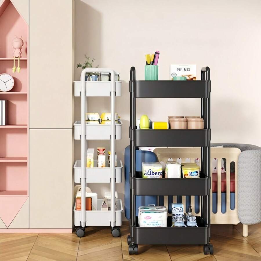 2-Tier, 3-Tier or 4-Tier Rolling Storage Cart
