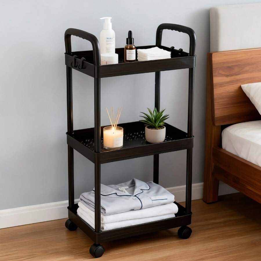 2-Tier, 3-Tier or 4-Tier Rolling Storage Cart