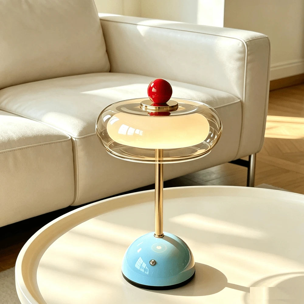 Cloud-Shaped Glass USB Bedside Lamp with Three Light Colors