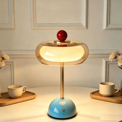 Cloud-Shaped Glass USB Bedside Lamp with Three Light Colors