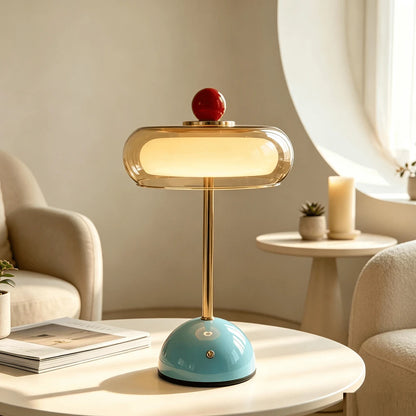 Cloud-Shaped Glass USB Bedside Lamp with Three Light Colors