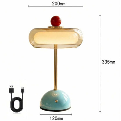 Cloud-Shaped Glass USB Bedside Lamp with Three Light Colors