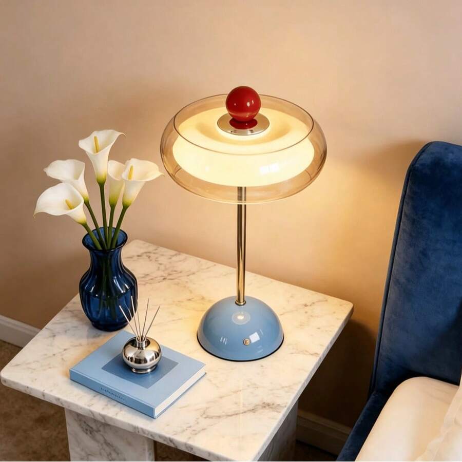 Cloud-Shaped Glass USB Bedside Lamp with Three Light Colors