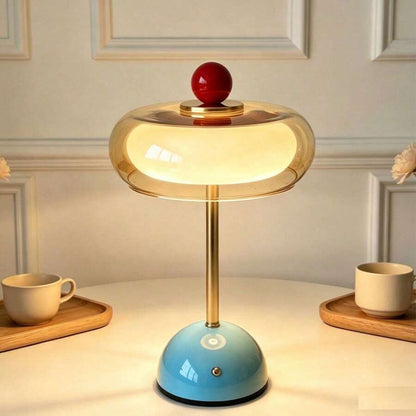 Cloud-Shaped Glass USB Bedside Lamp with Three Light Colors